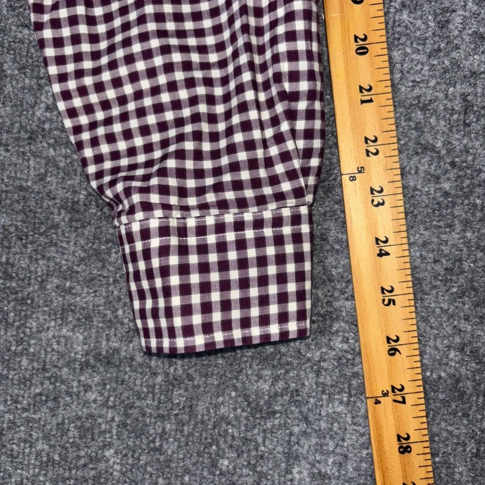 Rodd and Gunn The Hermitage Shirt Mens Large Purple White Gingham Italian Fabric